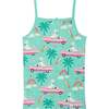 Organic Cotton Two Piece Pajama Set Turquoise Print, Turquoise Car & Palm Tree Print - Pajamas - 5