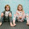Organic Cotton Two Piece Pajama Set Dark Grey Mix, Dark Grey Mix Dino Print - Pajamas - 2