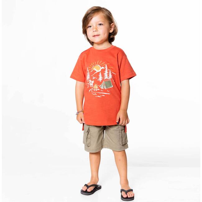 Printed Jersey Top Dusty Red, Dusty Red