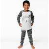 Organic Cotton Two Piece Pajama Set Dark Grey Mix, Dark Grey Mix Dino Print - Pajamas - 3
