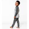 Organic Cotton Two Piece Pajama Set Dark Grey Mix, Dark Grey Mix Dino Print - Pajamas - 4
