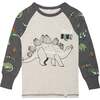 Organic Cotton Two Piece Pajama Set Dark Grey Mix, Dark Grey Mix Dino Print - Pajamas - 6