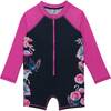 One Piece Unicorn Rashguard Swimsuit, Black Unicorn - One Pieces - 1 - thumbnail