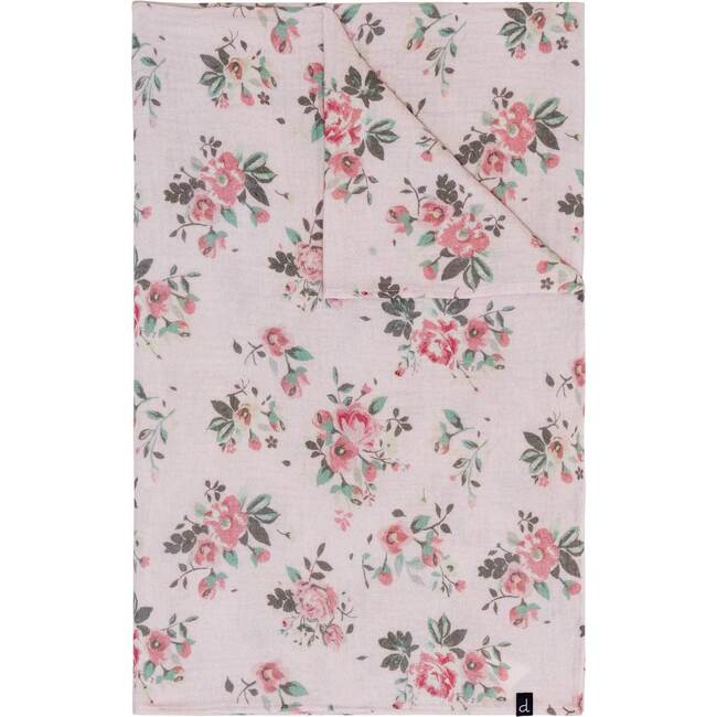 Muslin Printed Blanket Floral Light Pink, Floral Light Pink - Blankets - 1