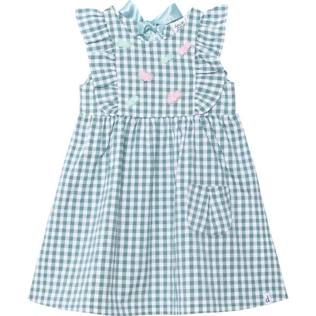 Gingham Dress, Gingham Green - Dresses - 1