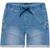 French Terry Short With Pocket Light Blue Denim, Light Blue Denim - Shorts - 1 - thumbnail
