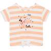 Organic Cotton Slub T-Shirt With Bow Printed Stripe Peach, Printed Stripe Peach - Tees - 1 - thumbnail