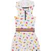 Organic Cotton Sleeveless Hooded Fruit Print Dress White, White Fruit Print - Dresses - 1 - thumbnail