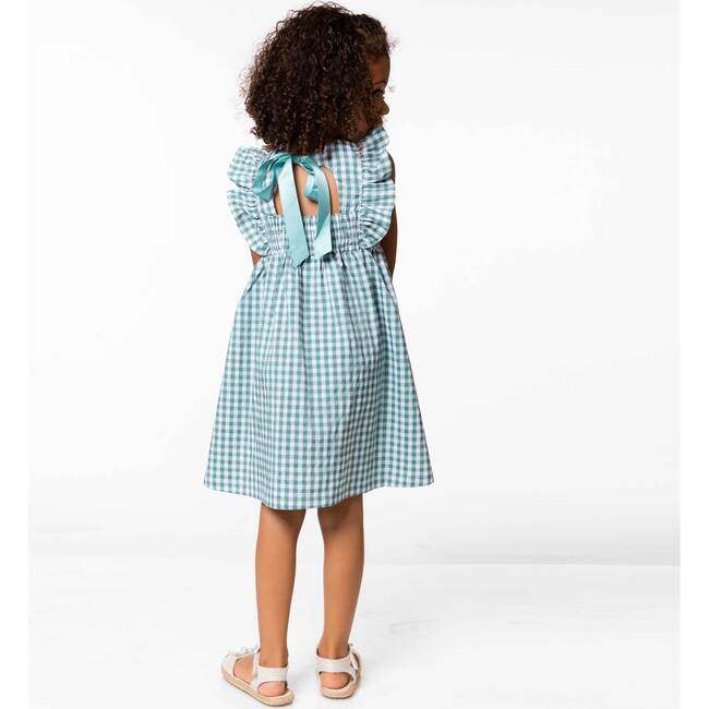 Gingham Dress, Gingham Green - Dresses - 4