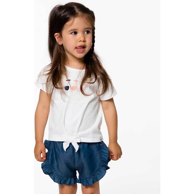 Organic Cotton Slub T-Shirt With Bow Off White, Off White - T-Shirts - 3