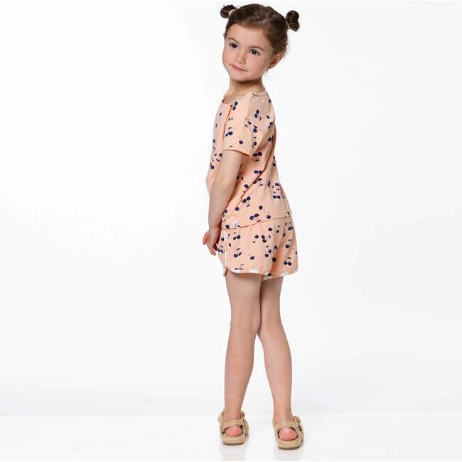 Organic Cotton Printed Slub Short, Salmon Pink - Shorts - 3