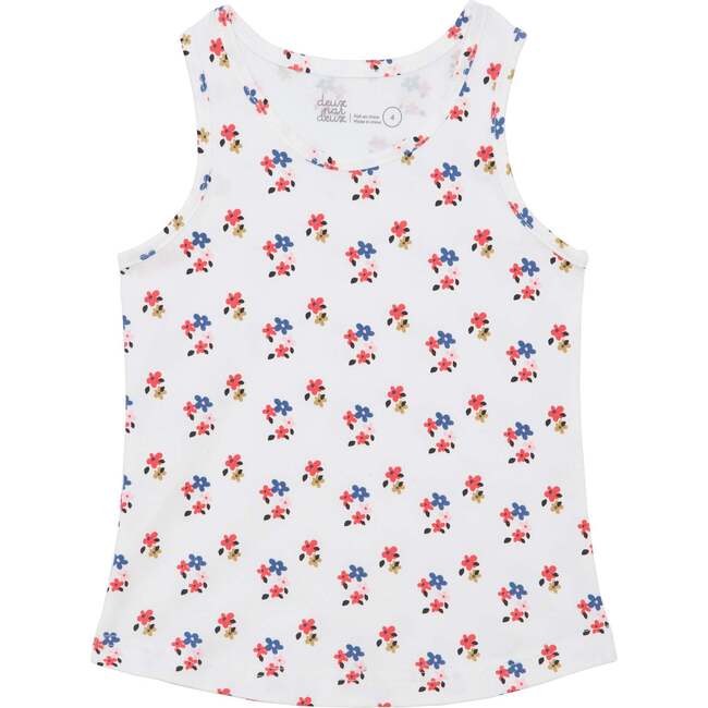 Floral Printed Tank Top, Floral White