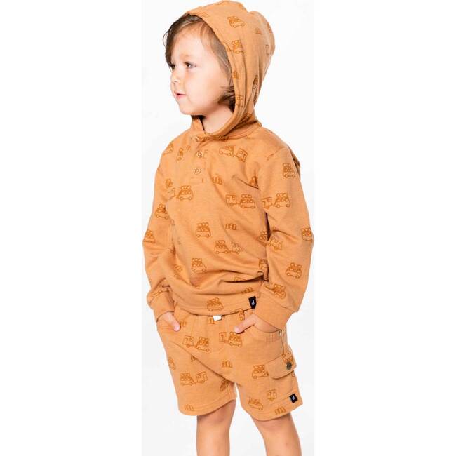 French Terry Short Brown Sugar, Brown Sugar Camping Print - Shorts - 3