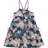 Cotton Flamingo Printed Maxi Dress, Indigo Flamingo Palm Tree - Dresses - 1 - thumbnail