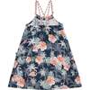 Cotton Flamingo Printed Maxi Dress, Indigo Flamingo Palm Tree - Dresses - 3