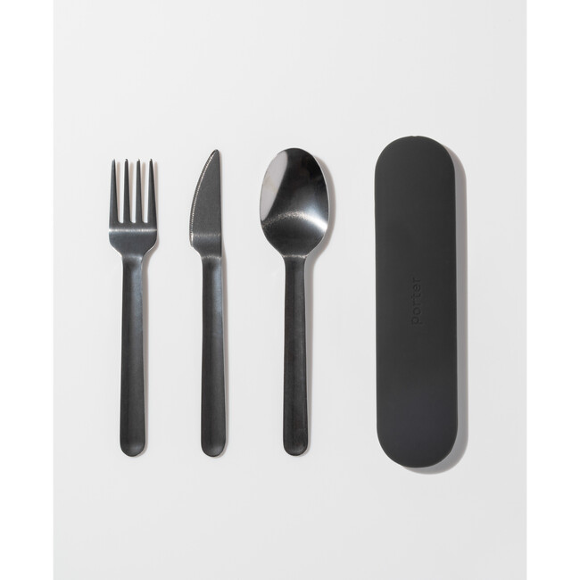 Porter Stainless Steel Travel Utensils with Case, Charcoal - Tabletop - 2