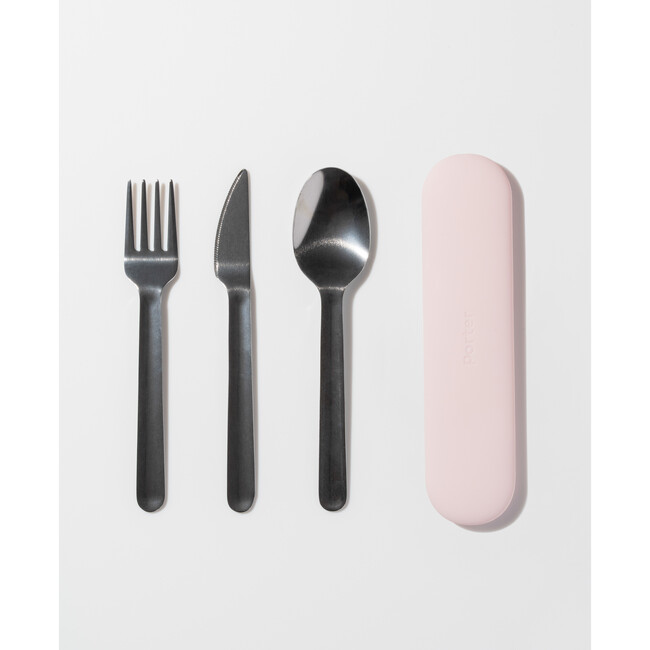 Porter Stainless Steel Travel Utensils with Case, Blush - Tabletop - 3