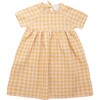 Hopscotch Dress, Blush and Hay Check Linen - Dresses - 1 - thumbnail