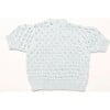 Scrabble Short Sleeve Jumper,  Powder Blue Organic Cotton Knit - Sweaters - 3