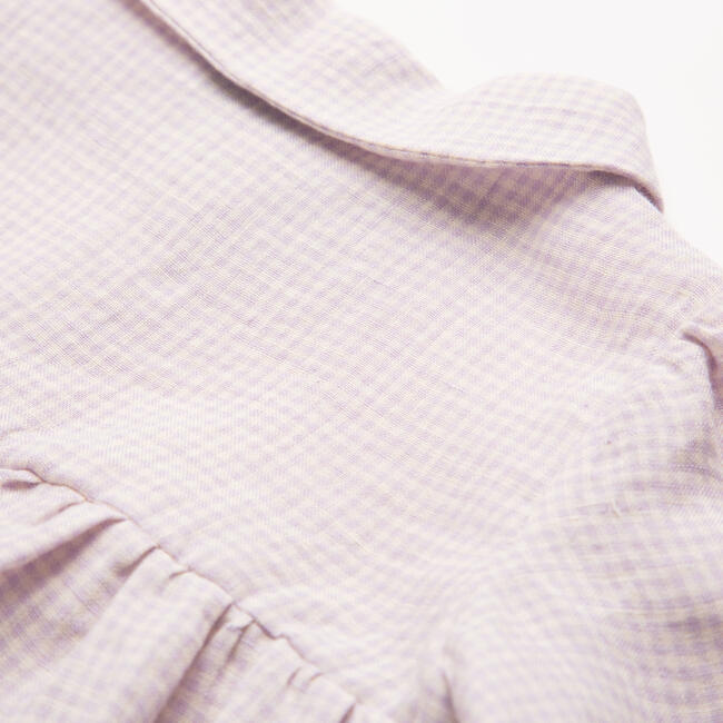 Duck, Duck, Goose Dress, Lavender Check Linen - Dresses - 4