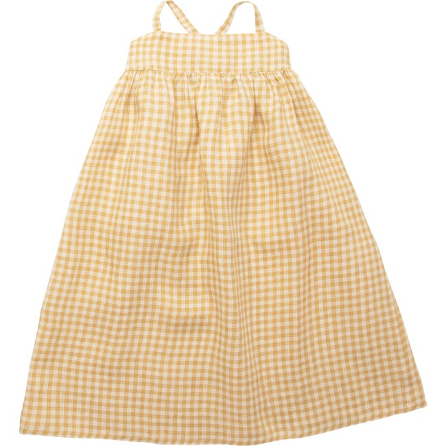Daisy Chain Dress, Hay Check Linen - Dresses - 1