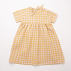 Hopscotch Dress, Blush and Hay Check Linen - Dresses - 3