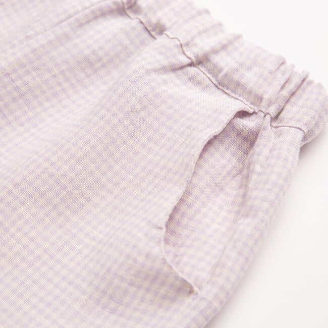 Jumping Jack Trousers, Lavender Check Linen - Pants - 6