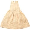 Conkers Pinafore, Hay Check Linen - Dresses - 1 - thumbnail