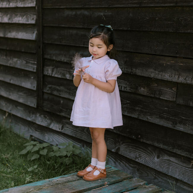 Duck, Duck, Goose Dress, Lavender Check Linen - Dresses - 6