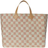 Tropical Check Beach Tote, Pink - Bags - 2