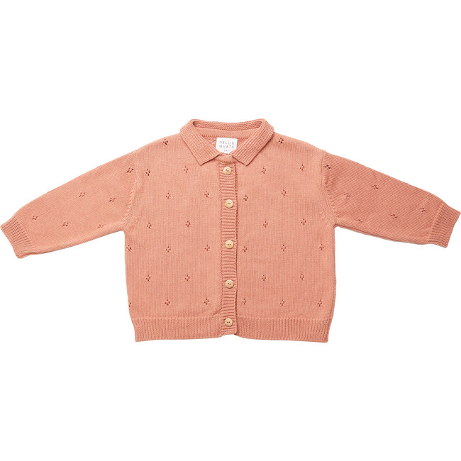 Twister Cardigan, Pink Clay Organic Cotton Knit