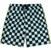Jax Board Short, Green & Black Checker - Swim Trunks - 1 - thumbnail