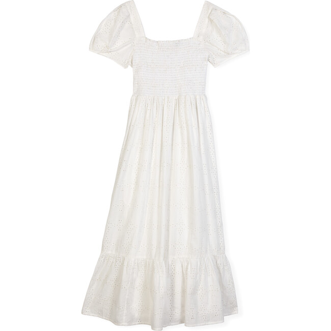 Women's Nicole Dress, White Eyelet - Dresses - 1