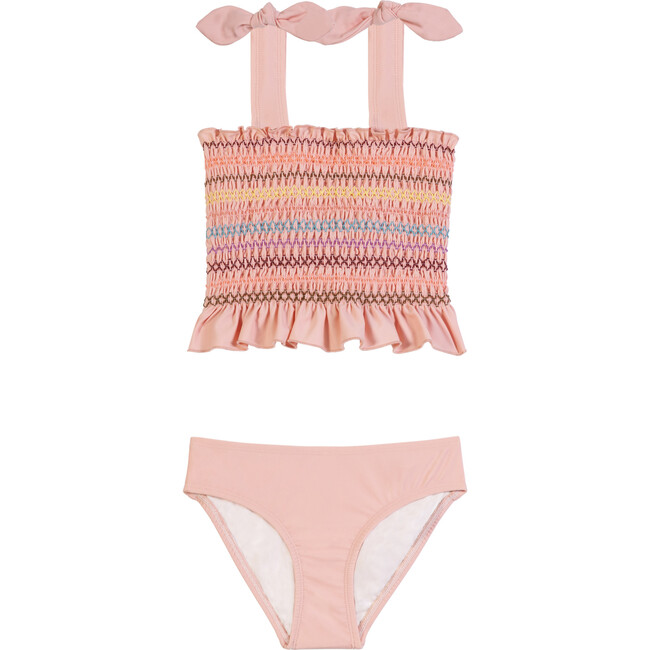 Melanie Smocked Two Piece Swimsuit, Cameo Pink - Maison Me Exclusives ...