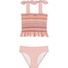 Melanie Smocked Two Piece Swimsuit, Cameo Pink - Two Pieces - 1 - thumbnail