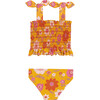 Melanie Smocked Two Piece Swimsuit, Retro Floral - Two Pieces - 3