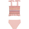 Melanie Smocked Two Piece Swimsuit, Cameo Pink - Two Pieces - 3