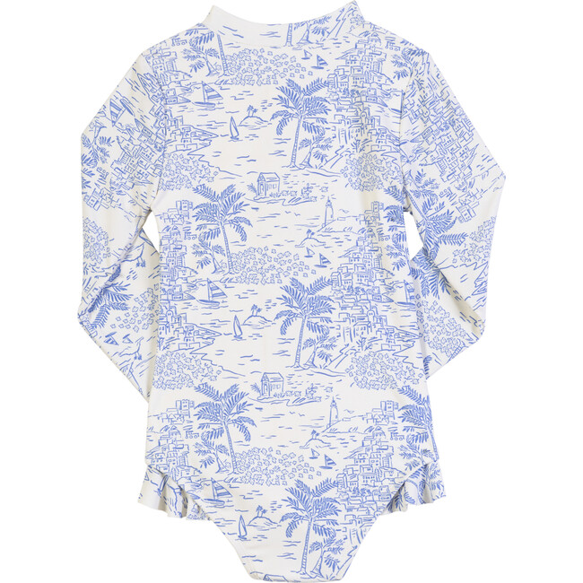 Sadie Rashguard One Piece Swimsuit, Seascape Toile - Rash Guards - 3