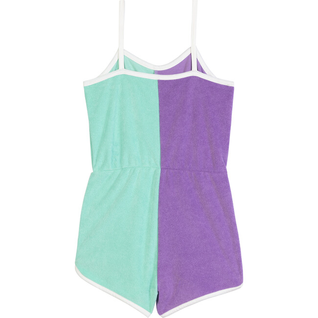 Debbie  Colorblock Romper, Purple & Teal - Rompers - 3