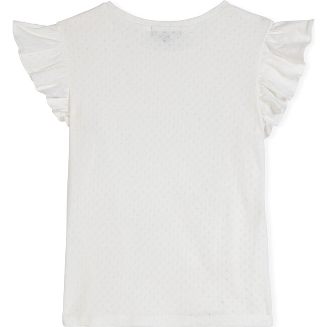 Mary Ruffle Top, White - T-Shirts - 3