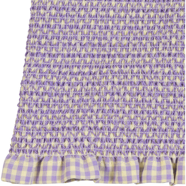 Julia Smocked Top, Lavender Gingham - Blouses - 4