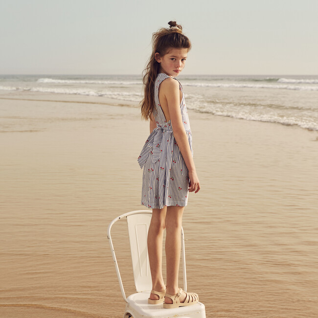 Claudine Dress, Cherry Blue Stripe - Dresses - 4