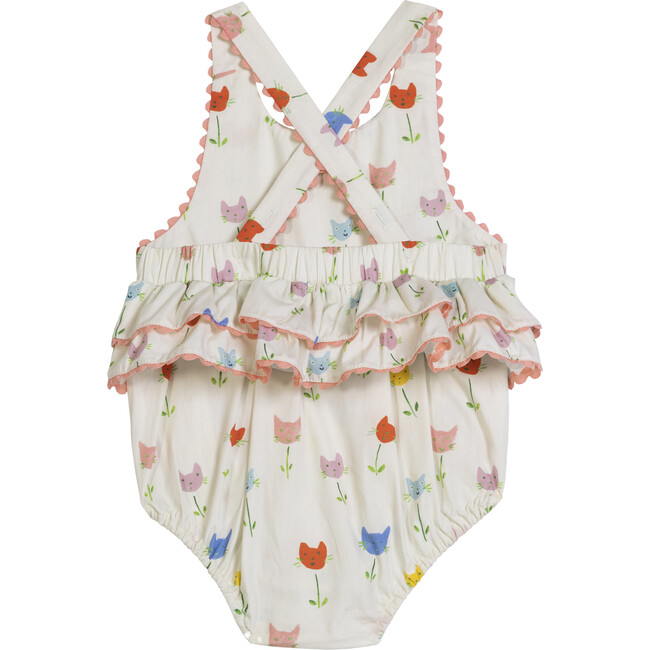 Baby Kia Ruffle Bubble Romper, Cat Tulips - Rompers - 3