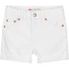 Soft Denim Toddler Shorts, White - Shorts - 1 - thumbnail