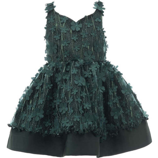 Ravine Floral Dress, Forest Green - Dresses - 1 - zoom