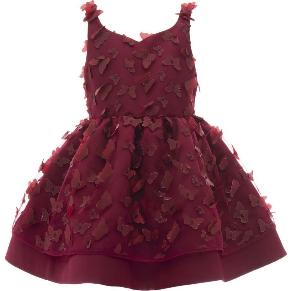 Mariposa Tulle Dress, Burgundy - Dresses - 1