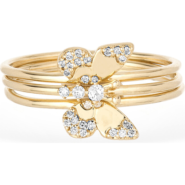 Women's Enchanted Small Diamond Butterfly Ring Set - Adina Reyter ...