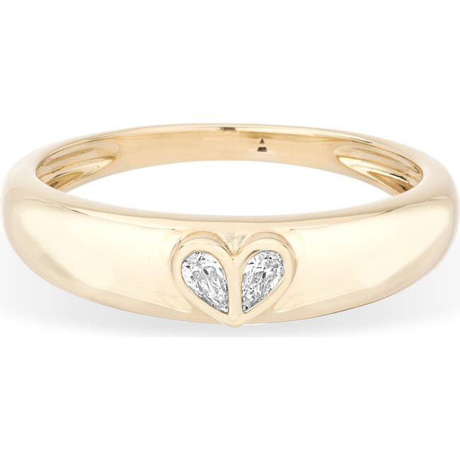 Women's Stacking Diamond Heart Dome Ring - Rings - 1