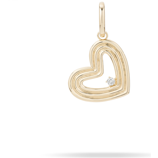 Women's Groovy Large Diamond Heart Charm - Charms - 1