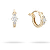 Women's Paris Diamond Front Huggie Hoops - Earrings - 1 - thumbnail